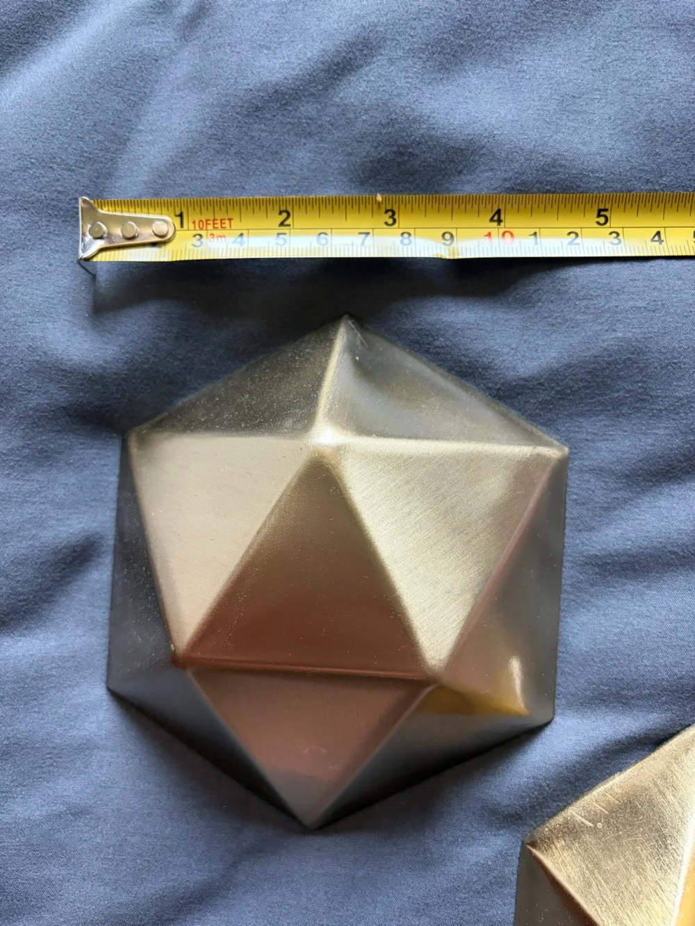2 Geometric Metallic Decorative Wall Art - Gold Tone